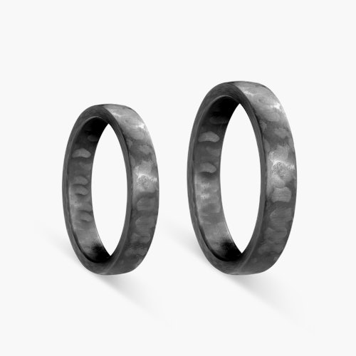 Obrączki ślubne: carbon, półokrągłe, 4 mm